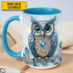 Blue Owl - Personalized Owl Accent Mug