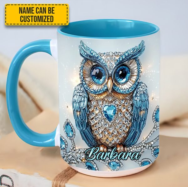 Blue Owl - Personalized Owl Accent Mug