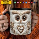 Cute Owl - Personalized Owl Accent Mug