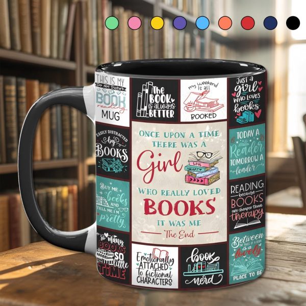Girl Loves Books Accent Mug