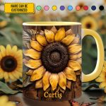 Sunflower Accent Mug - Personalized Accent Mug