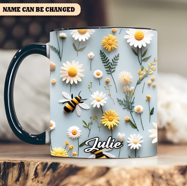 Floral Bee – Personalized Accent Mug