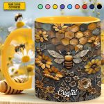 Bee Garden Flowers - Personalized Accent Mug