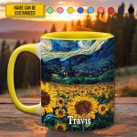 Starry Sunflowers – Personalized Accent Mug