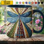 Dragonfly Golden - Personalized Dragonfly Accent Mug