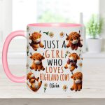 Just A Girl Who Loves Highland Cows - Personalized Highland Cow Accent Mug