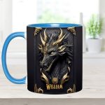 Black Dragon - Personalized Dragon Accent Mug