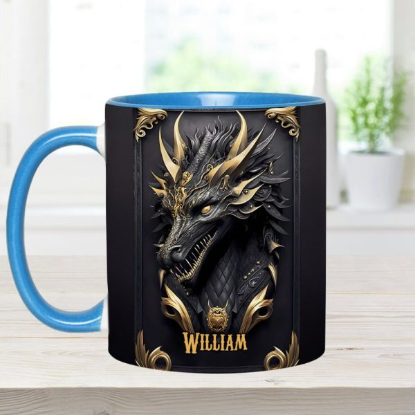 Black Dragon - Personalized Dragon Accent Mug
