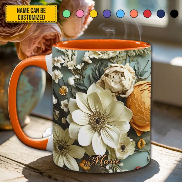 Love Flowers - Personalized Flower Accent Mug