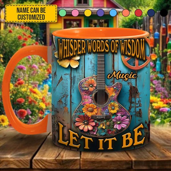 Whisper Words Of Wisdom - Personalized Guitar Accent Mug