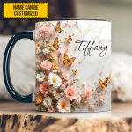 Butterfly And Flower - Personalized Accent Mug