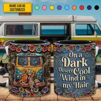 On A Dark Desert - Personalized Hippie Accent Mug