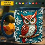 Personalized Owl Winter Accent Mug