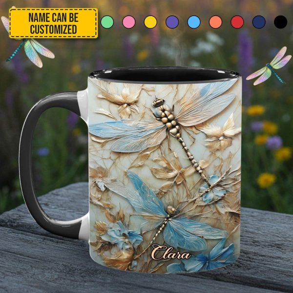 Dragonflies Accent Mug - Personalized Accent Mug