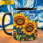 Starry Bloom – Personalized Sunflower Accent Mug