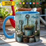 Gardening Tool & Floral  - Personalized Gardening Accent Mug
