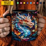 Personalized Stained Glass Dragon Accent Mug