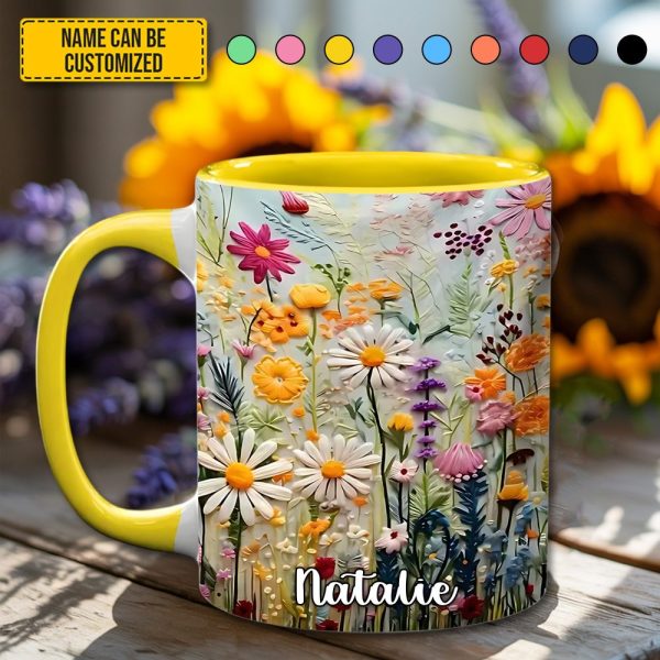 Spring Flowers - Personalized Flower Accent Mug