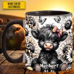 Sunflower Highland Cow- Personalized Accent Mug