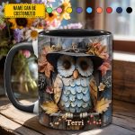 Owl Autumn Accent Mug - Personalized Accent Mug