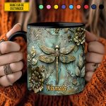 Vintage Dragonfly - Personalized Dragonfly Accent Mug