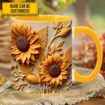 Sunflower Accent Mug - Personalized Accent Mug