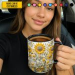 Personalized Sunflowers Accent Mug