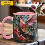 Personalized Stained Glass Hummingbird Accent Mug