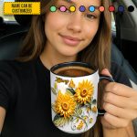 Personalized Sunflower Accent Mug