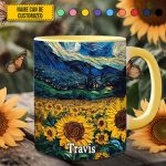 Starry Sunflowers – Personalized Accent Mug