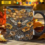 Bee Garden Flowers - Personalized Accent Mug