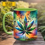 Personalized Music & Weed Vibes Accent Mug
