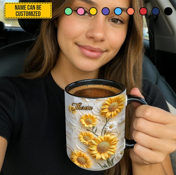 Beautiful Sunflower - Personalized Accent Mug
