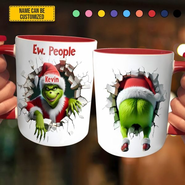 Funny Green Monster – Personalized Accent Mug