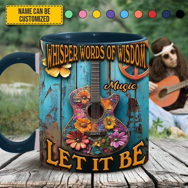 Whisper Words Of Wisdom - Personalized Guitar Accent Mug