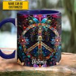 Peace & Love Symbol – Personalized Hippie Accent Mug