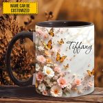 Butterfly And Flower - Personalized Accent Mug