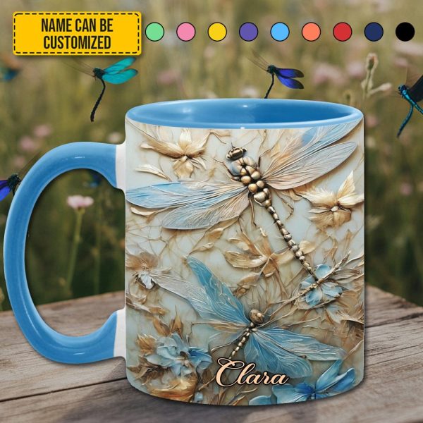 Dragonflies Accent Mug - Personalized Accent Mug