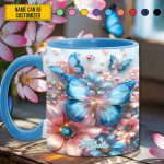 Sparkle Butterflies - Personalized Butterfly Accent Mug