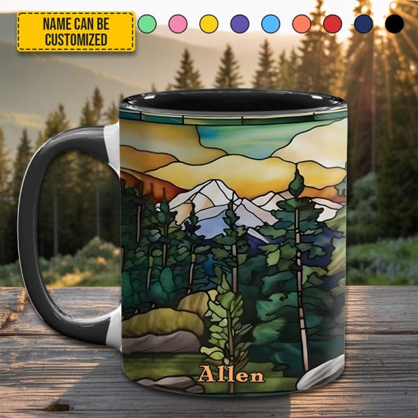 Personalized Mountains Accent Mug