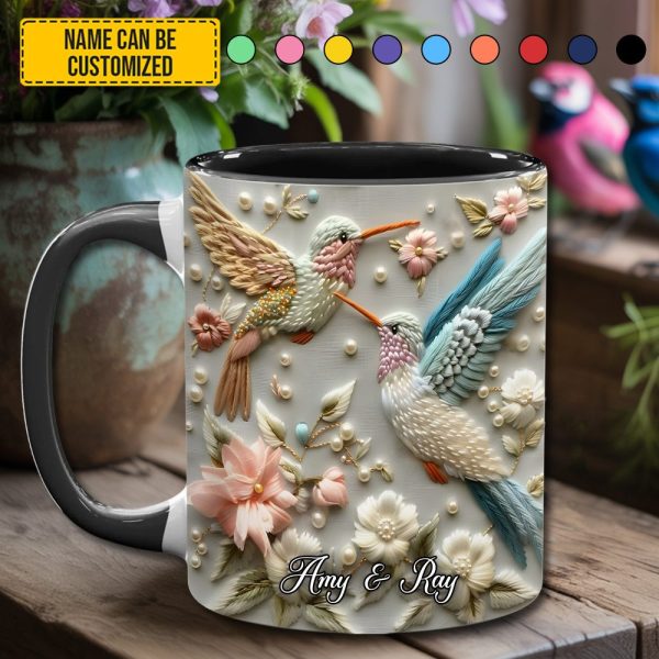 Couple Hummingbird - Personalized Accent Mug