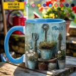 Gardening Tool & Floral  - Personalized Gardening Accent Mug