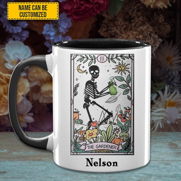 Personalized The Gardener Skeleton Tarot Accent Mug