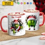 Funny Green Monster – Personalized Accent Mug