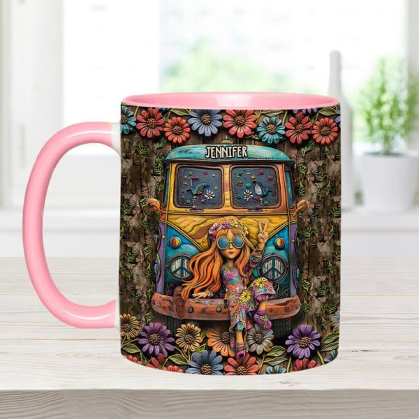 Hippie Girl - Personalized Hippie Accent Mug
