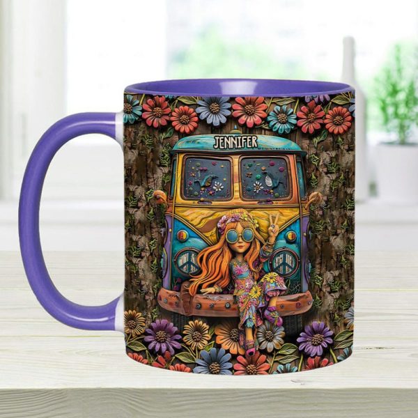 Hippie Girl - Personalized Hippie Accent Mug