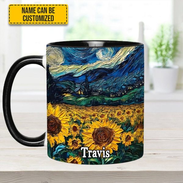 Starry Sunflowers – Personalized Accent Mug