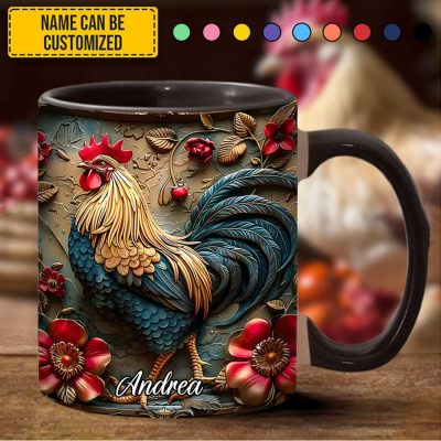 Vintage Rooster – Personalized Chicken Accent Mug