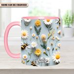 Floral Bee – Personalized Accent Mug