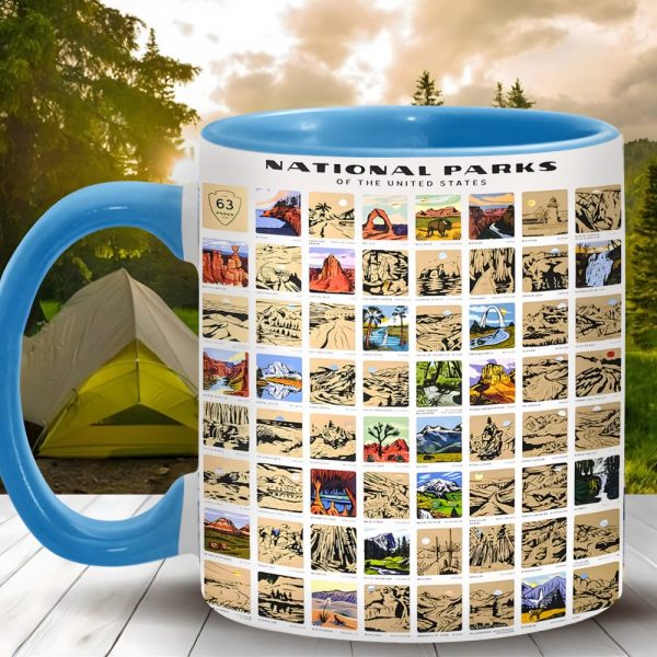 Us National Park Bucket List Accent Mug